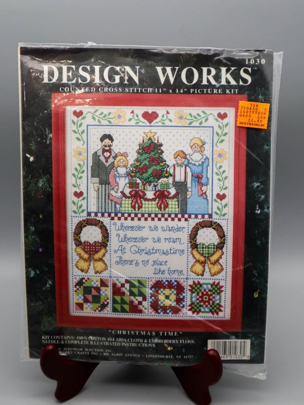 Vtg Design Works Christmas Time Cross Stitch Sampler Kit #1030 Victorian Scene